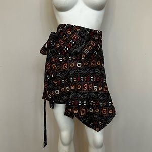 Isabel Marant Asymmetric Patterned Wrap Skirt Size 38